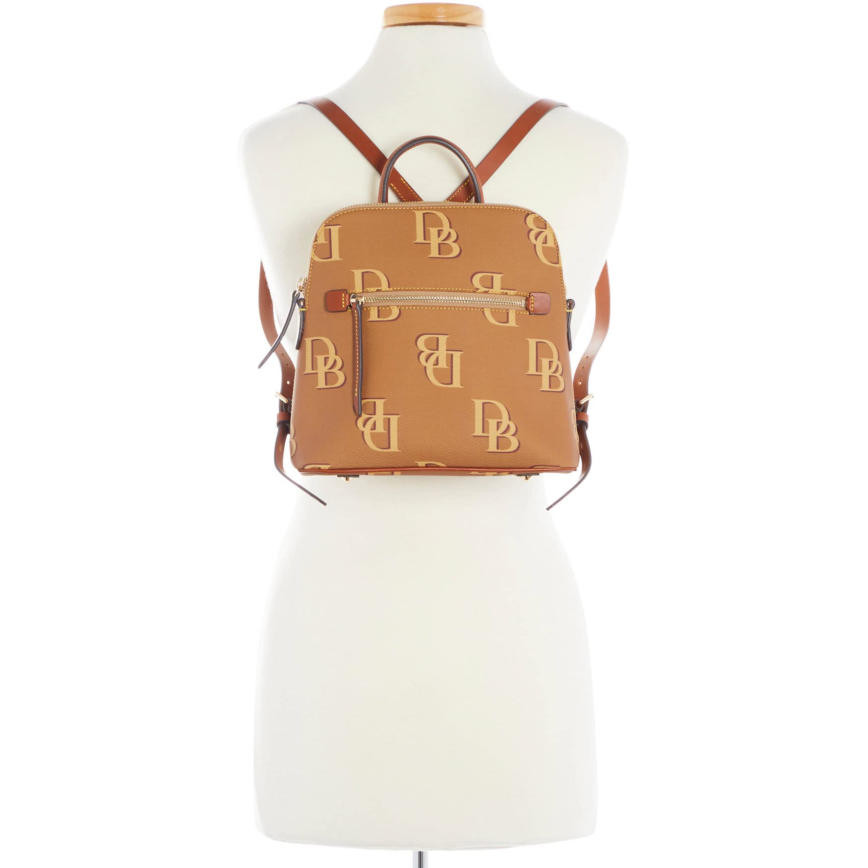 Dooney & Bourke Monogram Backpack Handbag for Women - Genuine Leather Saddle Bag, Fashionable & Durable - Perfect for Work, Travel & Daily Use