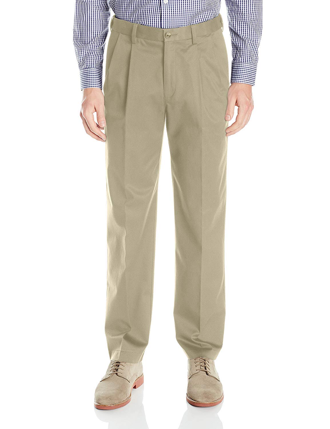 Savane Men's Ultimate Performance Pleated Chino Pants - Stretch Lightweight Twill with Expandable Waistband & Wrinkle-Free Fabric | Perfect for Office, Business Casual & Travel