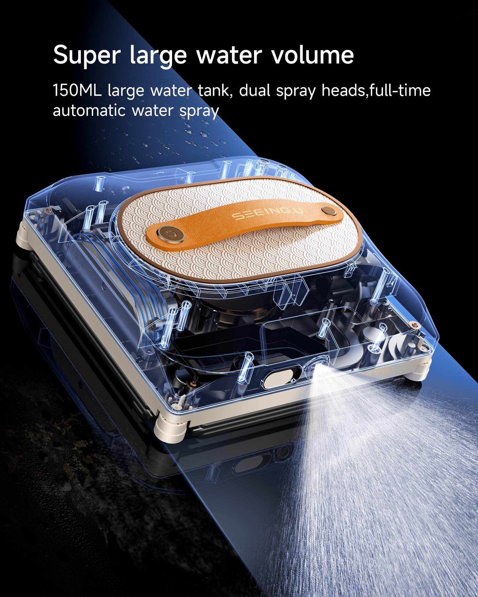 Automatic Window Cleaning Robot with 6000Pa Suction & Dual Water Spray - Smart Path Planning for High-Rise Windows & Glass Doors - Perfect for Home, Office & Skyscraper Maintenance