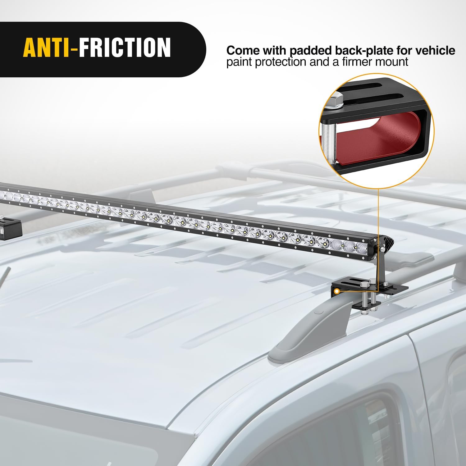 Non-Slip Clip Vehicle Roof Luggage Rack Lightbar Mounts - Secure Car Roof Rack Accessories for SUVs, Trucks & Crossovers - Perfect for Camping, Road Trips & Outdoor Adventures