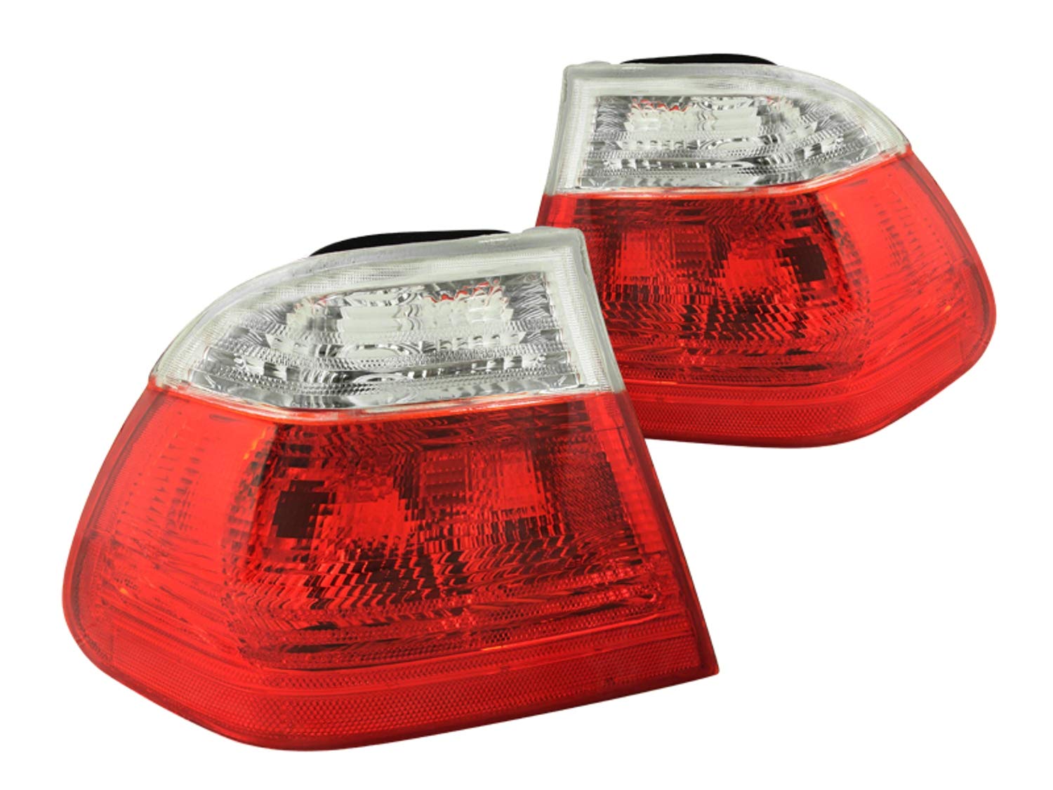 AnzoUSA 221218 Red/Clear LED Tail Lights for BMW 3 Series E90 E92 E93 (2006-2013) - Pair - DOT Approved - Easy Installation - Perfect for Night Driving & Car Upgrades