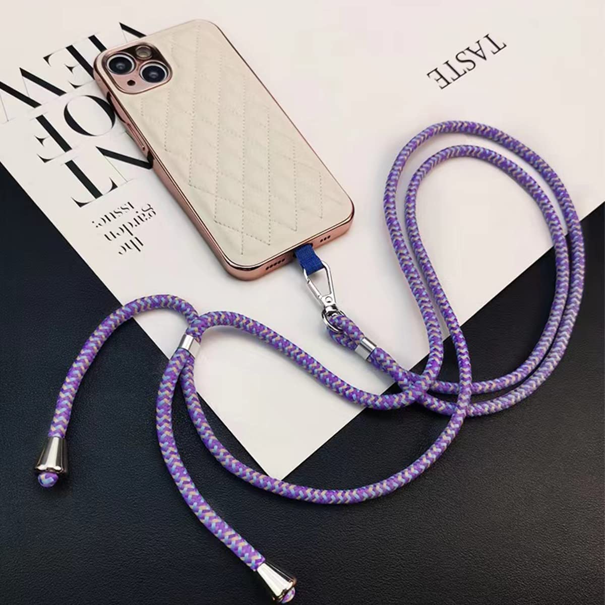 Universal Adjustable Phone Lanyard - Crossbody Neck Strap for iPhone & Android Phones, Nylon Phone Holder with Patch - Perfect for Travel, Work, Gym & Outdoor Activities