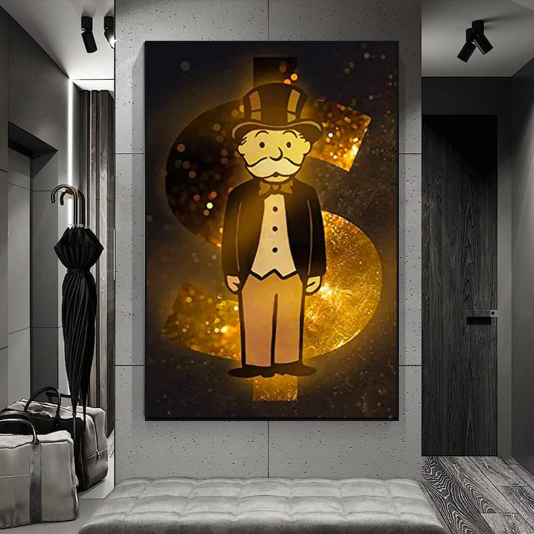 Alec Monopoly Man Gold Figurine - Unique Collectible Art Piece for Home Decor, Office Display & Pop Culture Enthusiasts