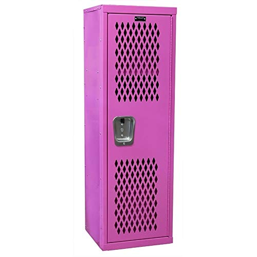 Pink Steel Wardrobe Locker - Easy Assembly Closet Organizer for Bedroom, Dorm & Kids Room Storage Solution