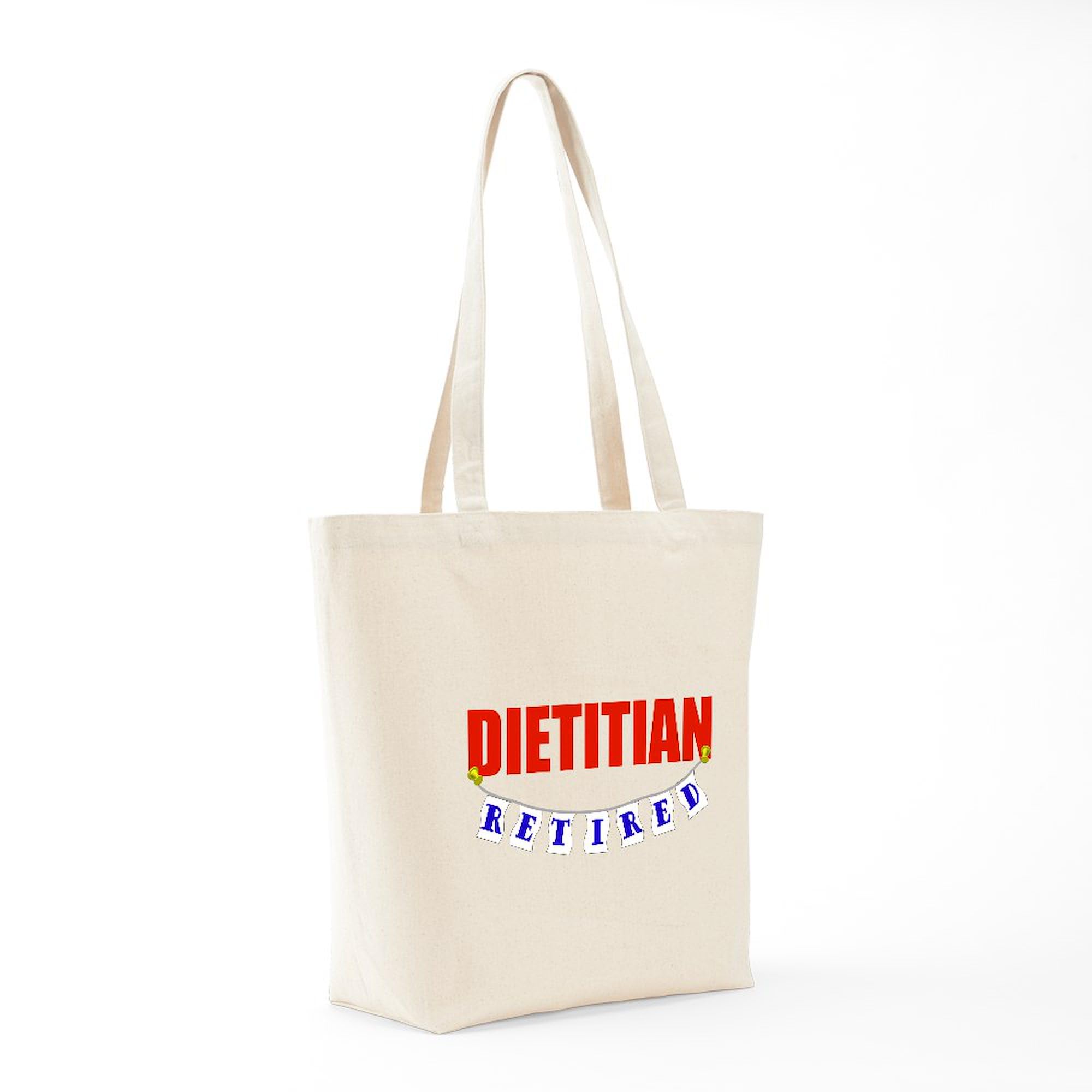 Retired Dietitian Tote Bag - Natural Canvas Reusable Shopping Bag for Groceries, Beach & Work | Eco-Friendly Cotton Tote with Large Capacity