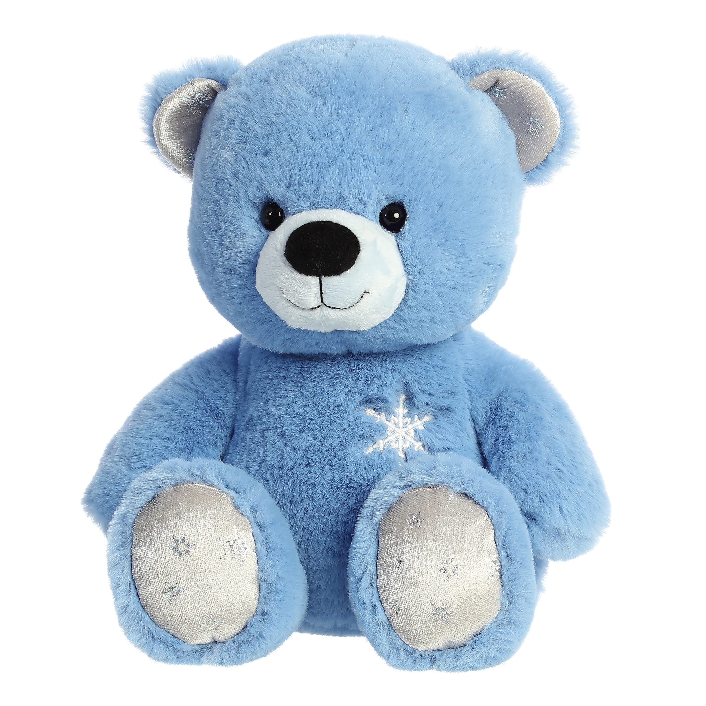 Aurora® Festive Holiday Azure Bear™ Plush Toy - 12 Inch Blue Stuffed Animal for Christmas Gifts, Seasonal Decor & Cuddly Companion - Perfect for Stocking Stuffers, Nursery Decor & Cozy Bedtime Snuggles