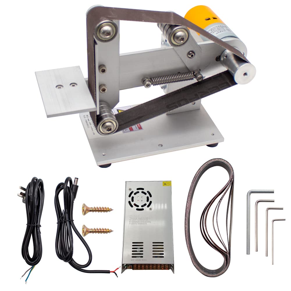 360W Mini Belt Sander - Electric Polishing & Grinding Machine with 30x533MM Belt, 4800RPM Knife Sharpener & DIY Bench Sander for Woodworking, Metalworking & Craft Projects