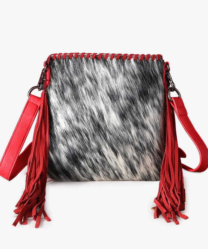 Trinity Ranch Genuine Hair-On Cowhide Fringe Concealed Carry Crossbody Purse - Stylish Western Handbag for Women, Perfect for Daily Use, Travel & Country Music Festivals