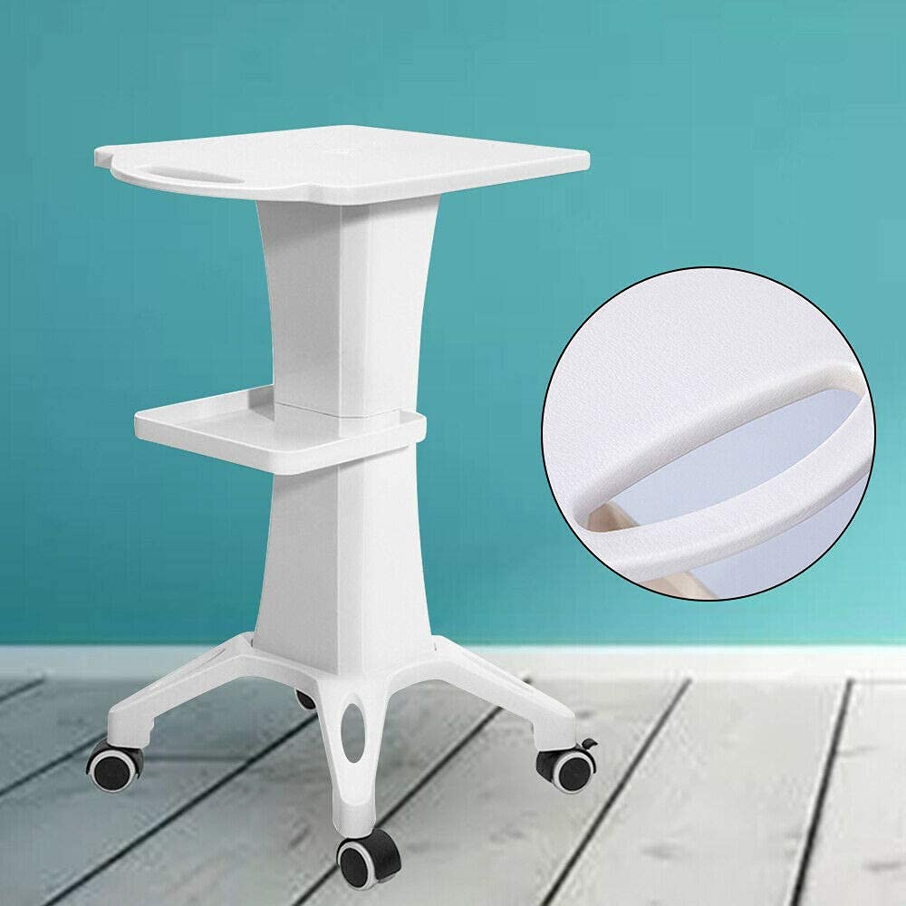 Professional Salon Medical Trolley Cart - Rolling Hair Styling Tray Stand with Lightweight Design for Beauty Tools & Instruments | Perfect for Mobile Spa Services, Hairdresser Storage & Salon Organization (White)