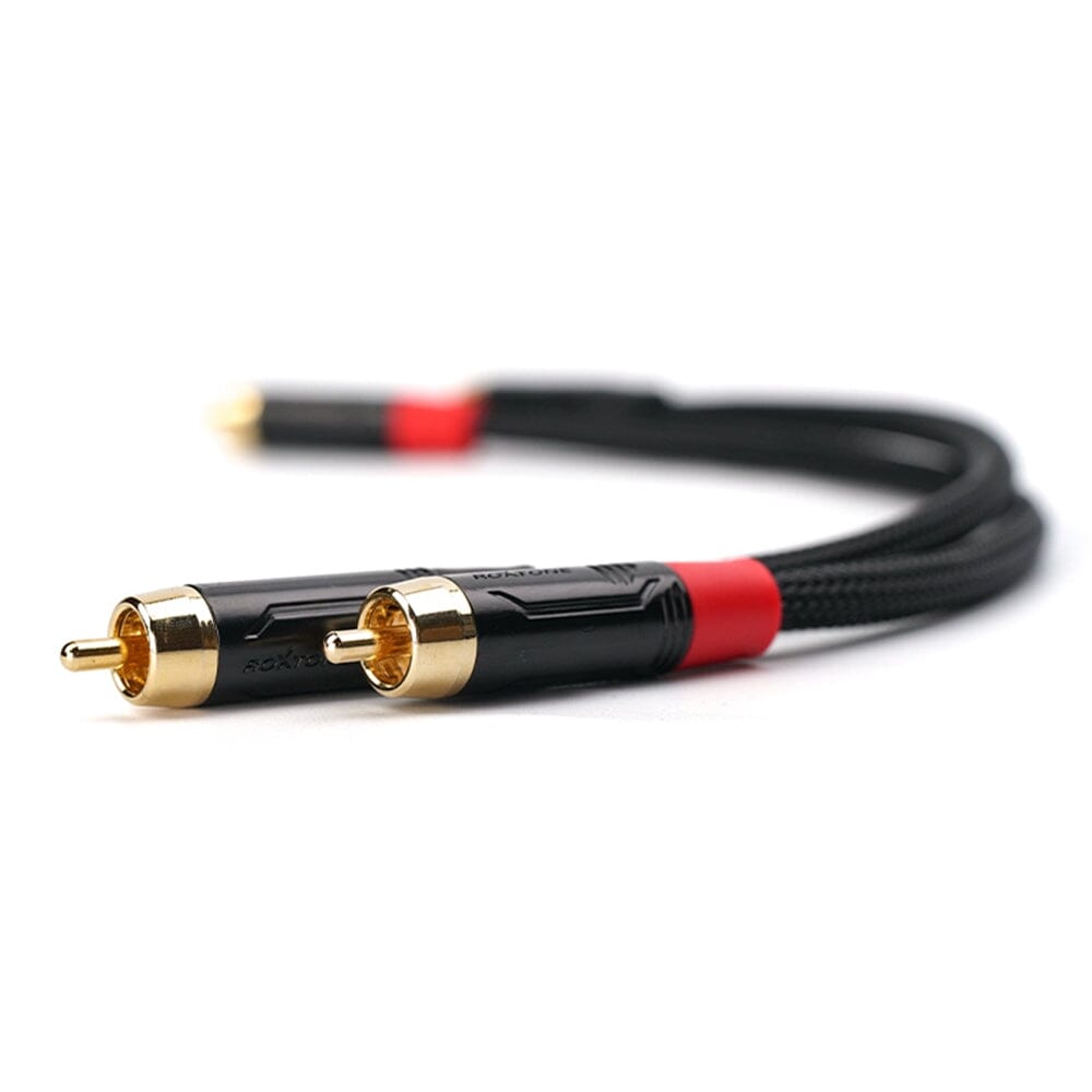 Premium Fanmusic C003 RCA Audio Cable 25cm - High-Quality Stereo Interconnect for Home Theater, Speakers, Amplifiers & Audio Systems - Perfect for DJ Equipment, Gaming Setups & Music Production