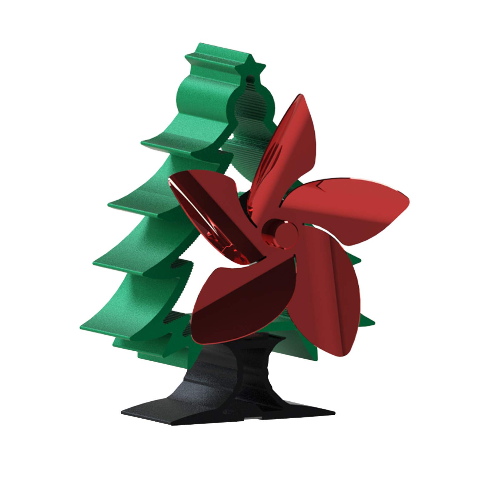 Electric Fireplace Heater with Christmas Tree Design - 5 Blades Indoor Stove Fan for Kitchen, Living Room & Bedroom - Perfect for Home Decor & Winter Heating