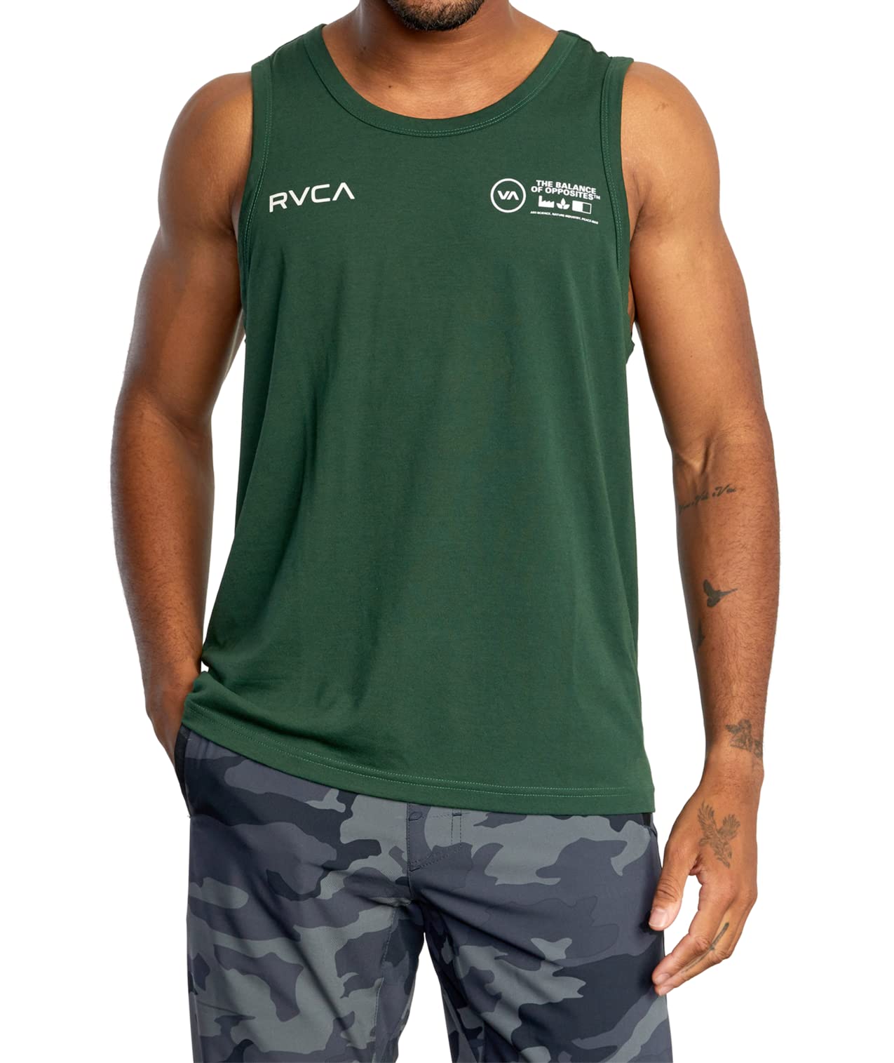 RVCA Men's Icon Tank Top - Breathable Quick-Dry Activewear for Gym, Running & Outdoor Activities