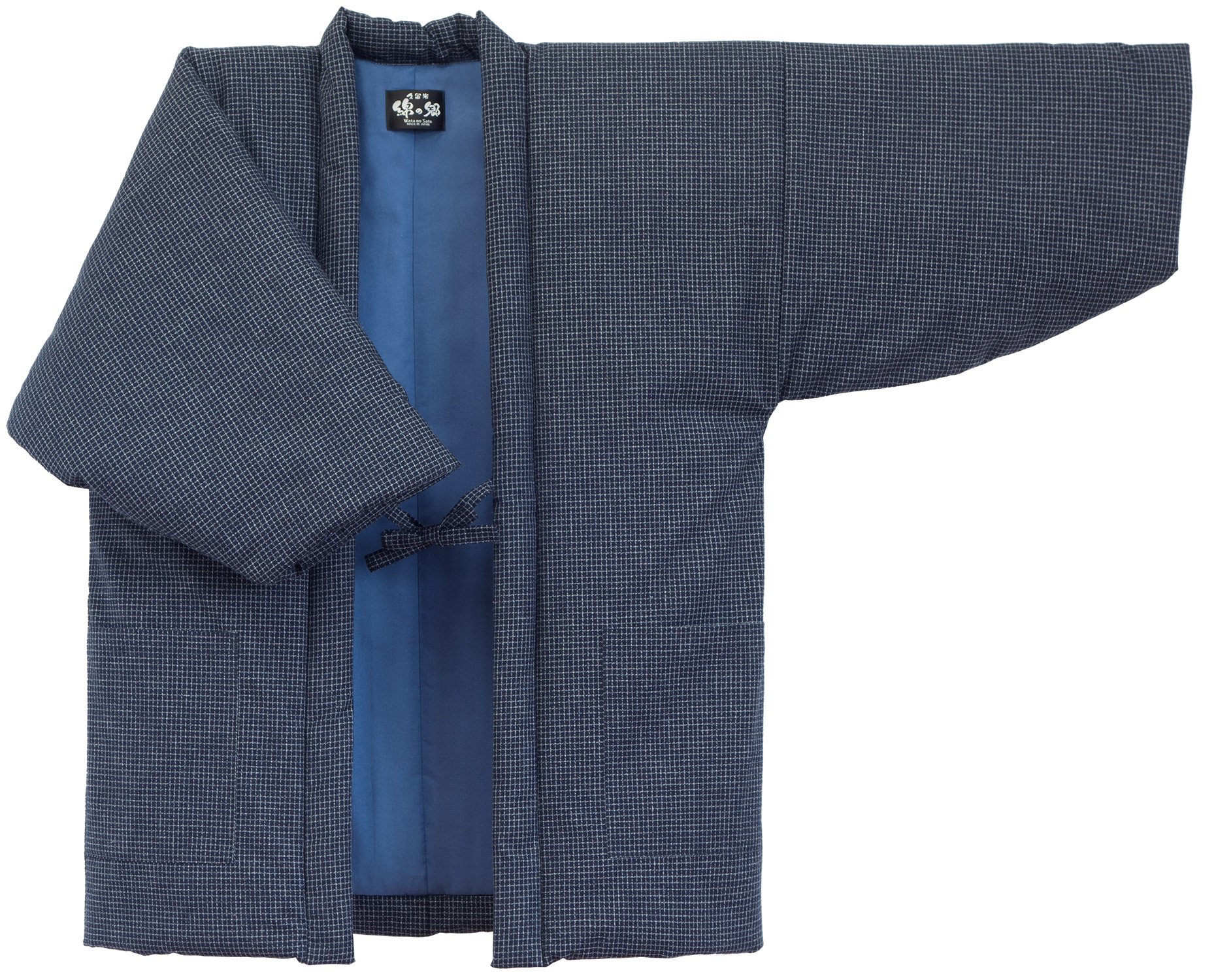 Japanese Lattice Pattern Hanten Kimono for Men - Traditional Cotton Jacket with Stylish Design - Perfect for Loungewear, Cultural Events & Winter Layering