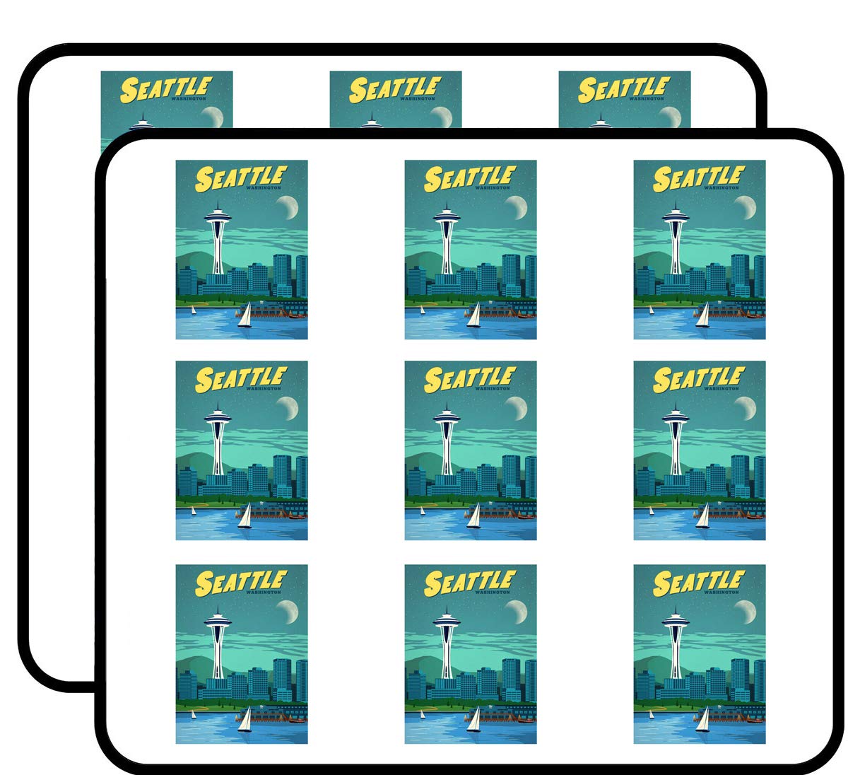Vintage Seattle Washington WA RV Travel Space Needle Stickers - 18 Pack (2 Inch) for Scrapbooking, Bullet Journals, Calendars, Photo Albums | Perfect for Travel Memories, DIY Crafts & Home Decor