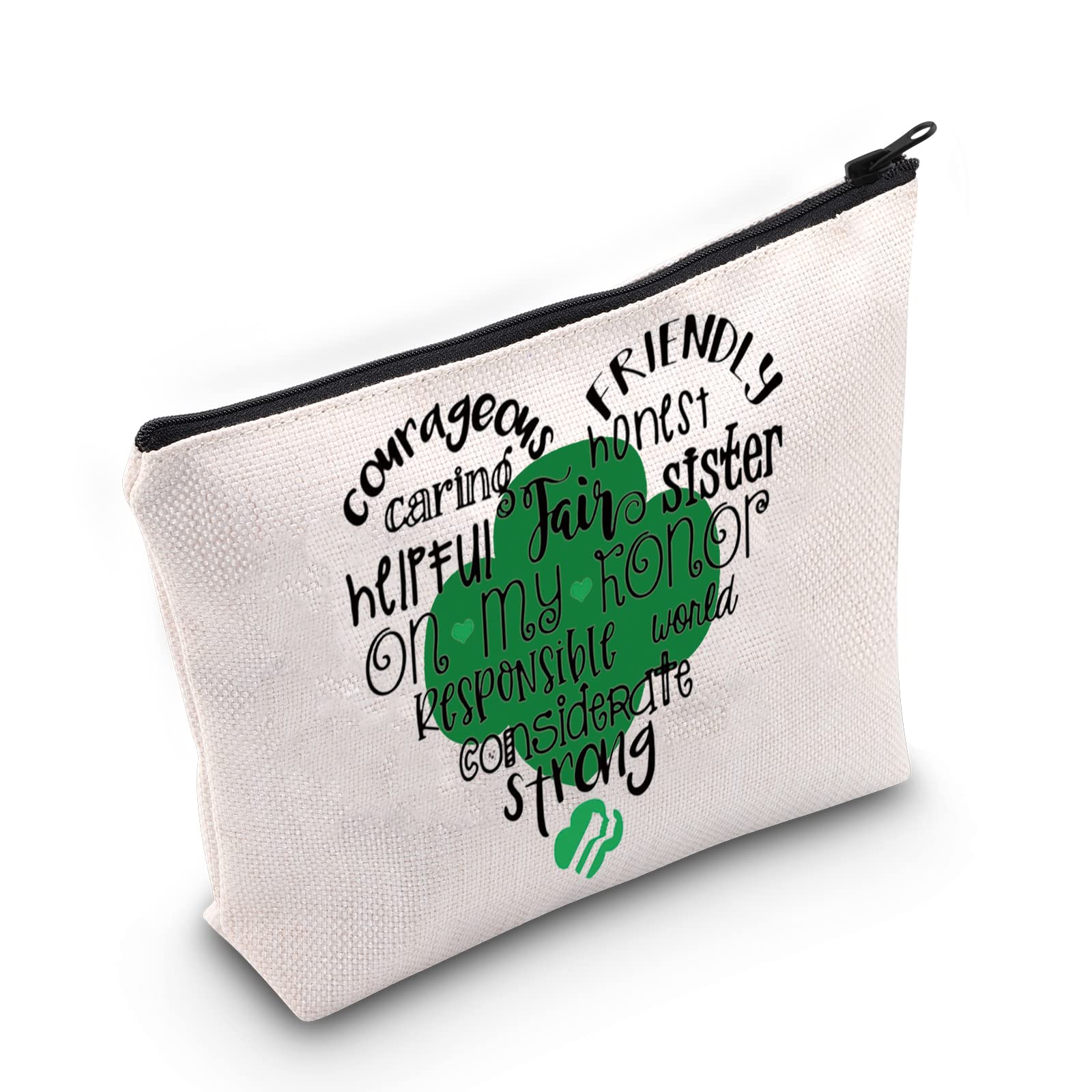 Scout Troop Leader Cosmetic Bag - Waterproof Zippered Makeup Pouch for Scouts | Inspirational Scouting Journey Travel Case (Scout Heart Design) - Perfect for Camping Trips, Girl Scout Meetings & Outdoor Adventures