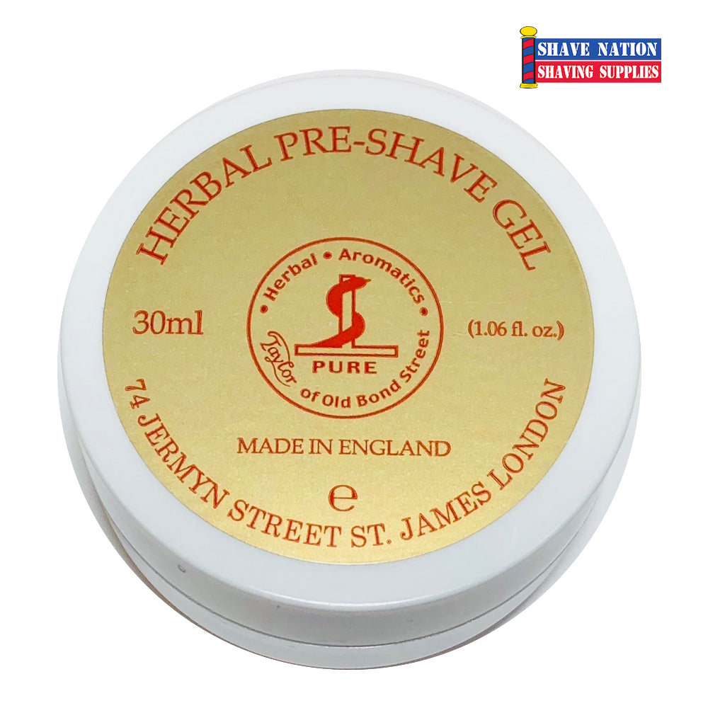 Taylor of Old Bond Street Herbal Preshave Gel for Men - Natural Pre-Shave Oil for Smooth Shaving & Skin Protection - Perfect for Sensitive Skin & Wet Shaving Routine