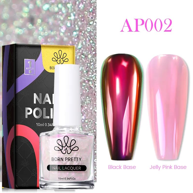 Born Pretty Chrome Aurora Nail Polish - Metallic Holographic Nail Lacquer for Gel & Acrylic Nails - Perfect for Parties, Weddings & Special Occasions