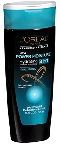 L'Oreal Advanced Haircare 2-in-1 Power Moisture Shampoo & Conditioner - 12.6 oz for Dry, Damaged Hair - Salon Quality Hydration for Soft, Smooth Hair at Home