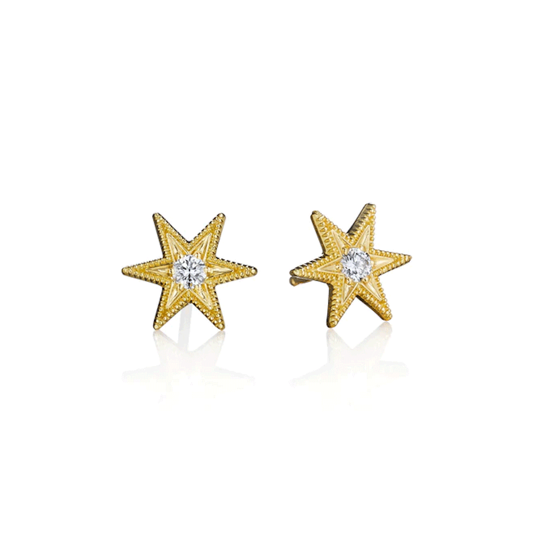 Six Point Star Stud Earrings for Women - Sterling Silver Minimalist Geometric Earrings - Perfect for Everyday Wear, Gifts & Boho Fashion