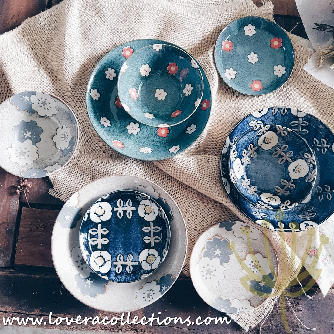 Aito Japan Nordic Floral Dinnerware Set - 60% Off Sale - Elegant Plates, Bowls & Cups for Home Dining, Wedding Registry & Gift Giving