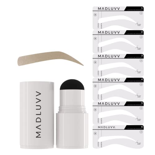 Original MADLUVV Patented 1-Step Eyebrow Stamp & Stencil Kit - Viral Brow Shaping Set (Taupe) | Perfect for Quick Eyebrow Makeup, DIY Beauty & On-the-Go Touch Ups
