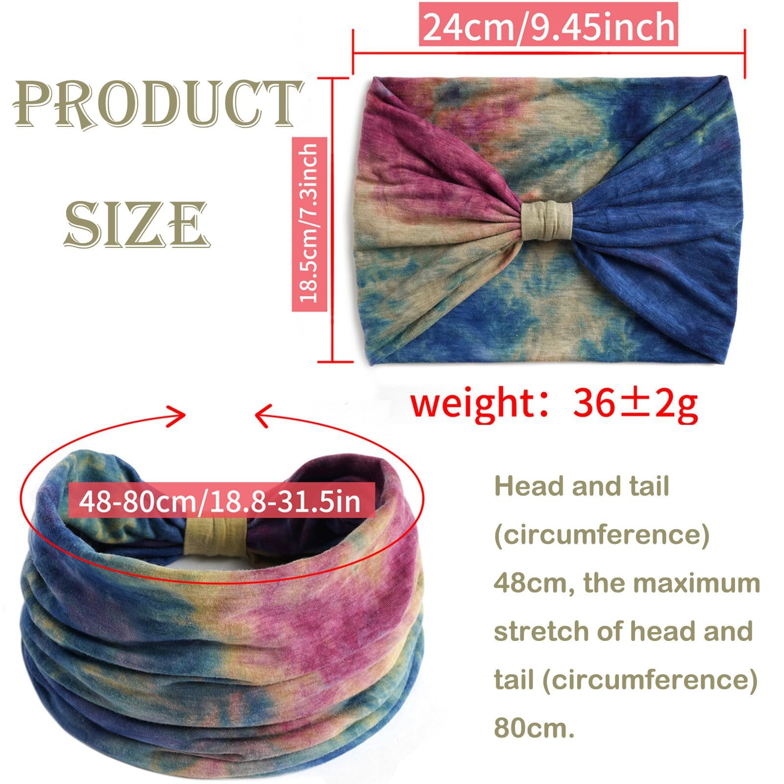 4pcs Wide Non-Slip Elastic Headbands for Women – Fashion African Knot Turban & Sport Sweat Hair Bands – Perfect for Yoga, Running, Gym & Everyday Styling