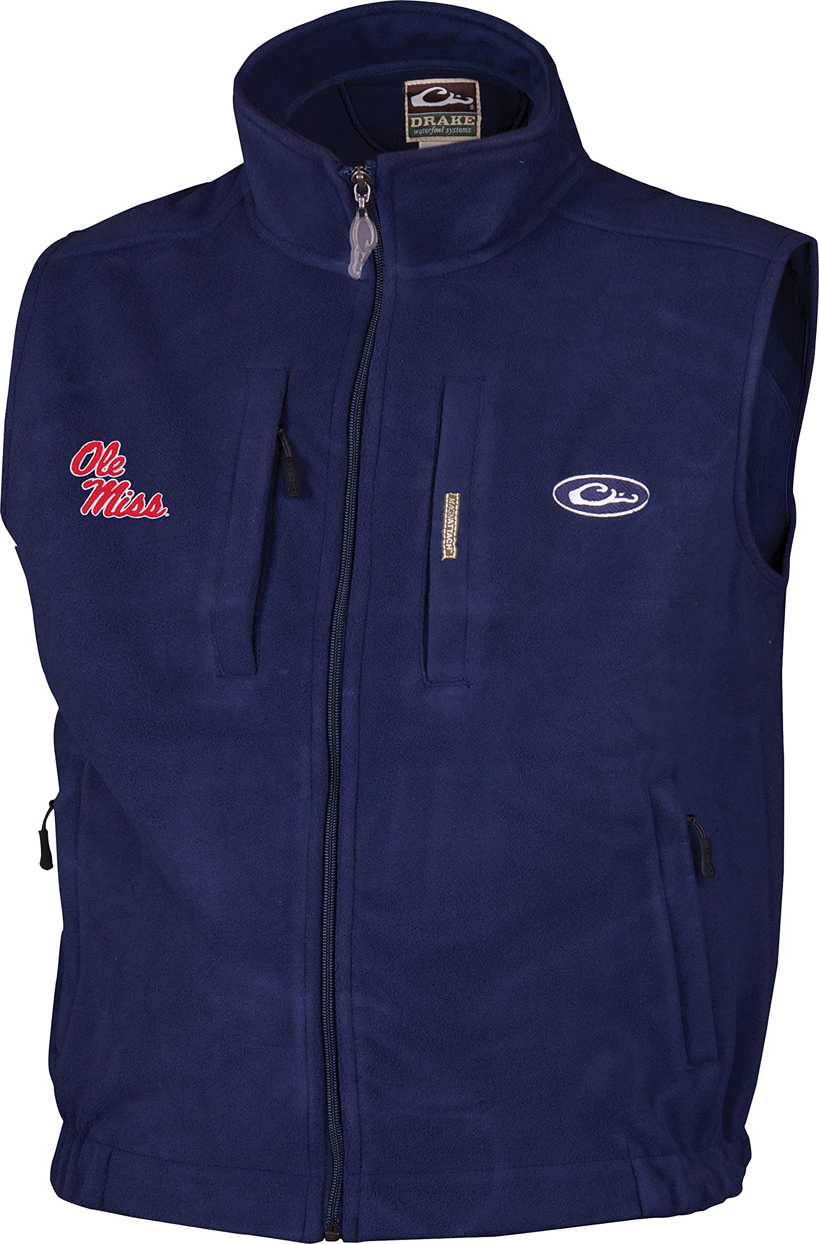 Drake Ole Miss Windproof Layering Vest for Men - Navy Blue Lightweight Insulated Puffer Jacket for Outdoor Activities, Hunting & Football Games