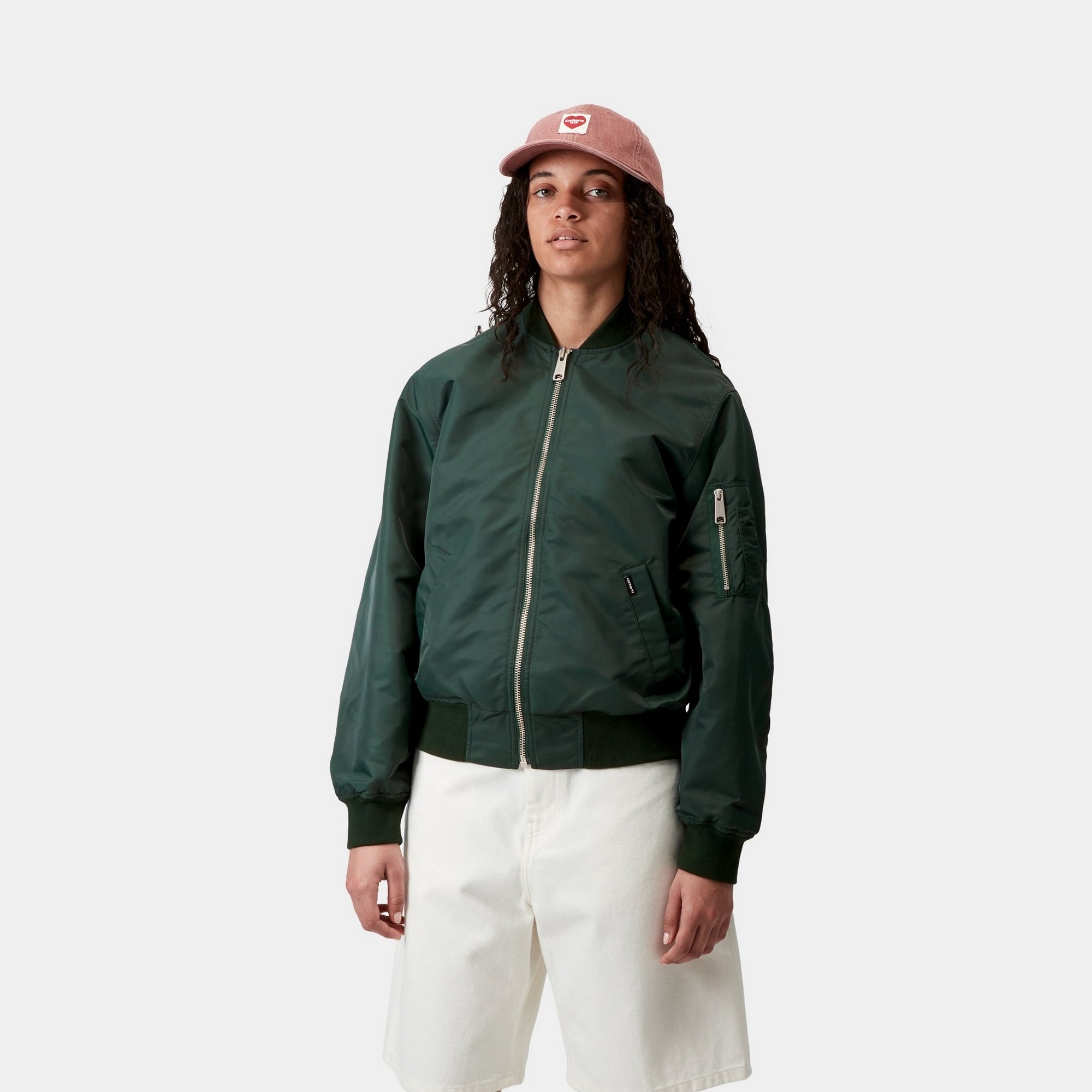 Women's Otley Bomber Jacket - Waterproof Lightweight Windbreaker for Outdoor Activities | Conifer Green Casual Winter Coat for Hiking, Travel & Daily Wear