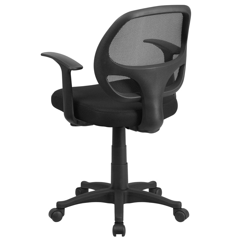 FLASH Mallard Mid Back Black Mesh Swivel Ergonomic Office Chair with Adjustable T-Arms - BIFMA Certified Task Chair for Home & Office Workspace - Perfect for Long Hours of Computer Work, Gaming, and Study Sessions