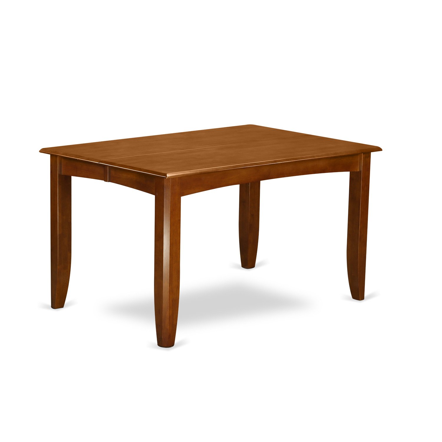 East West Furniture 5-Piece Dining Room Set - Square Wooden Table with Butterfly Leaf & 4 Linen Fabric Chairs, 54x54 Inch, Saddle Brown - Perfect for Small Space Dining Rooms, Breakfast Nooks, and Cozy Kitchens