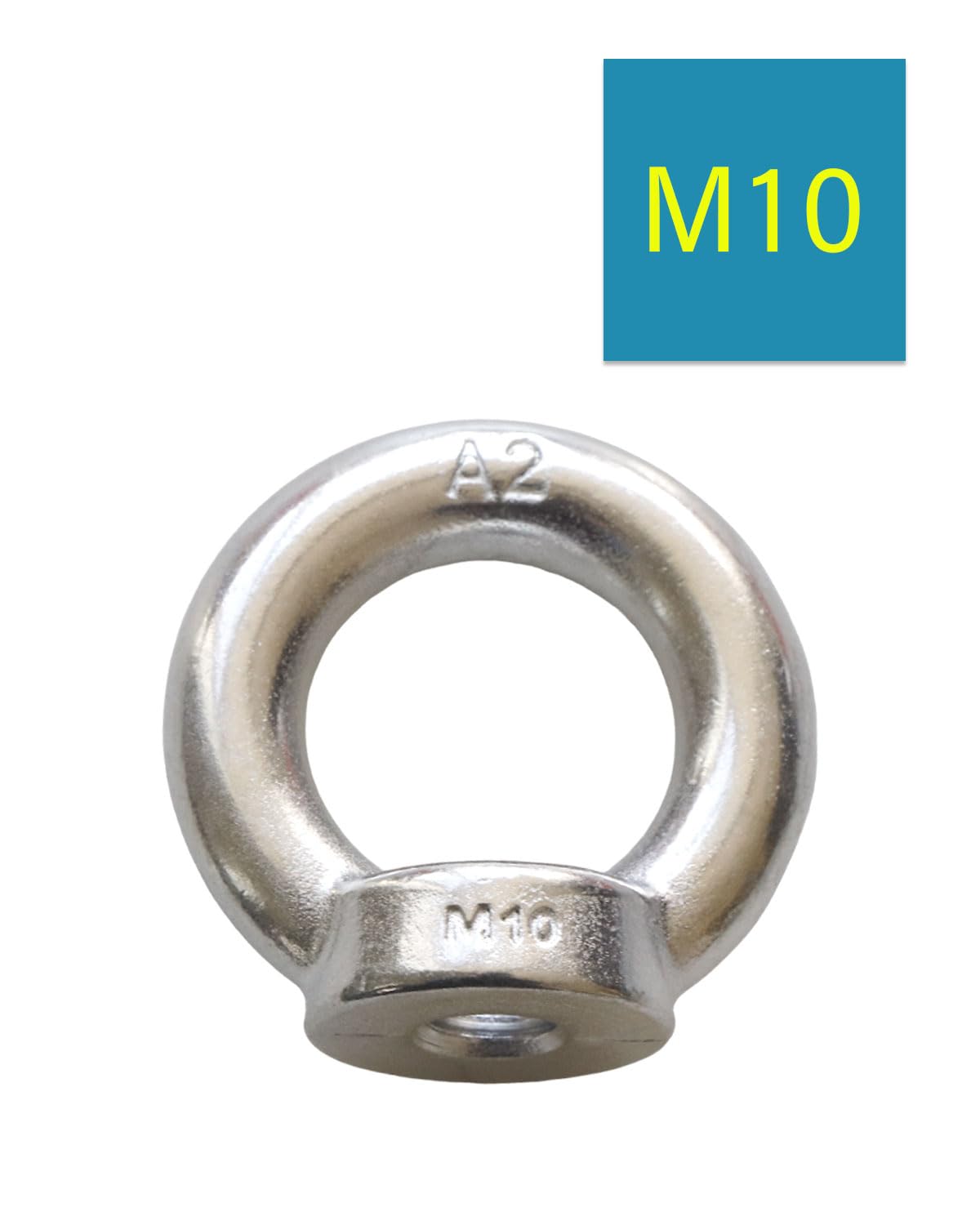 M10 Eye Nuts 304 Stainless Steel - Heavy Duty Eye Bolts for Lifting & Rigging - Durable Hardware for Home Repairs, Construction & Marine Applications - Pack of 1