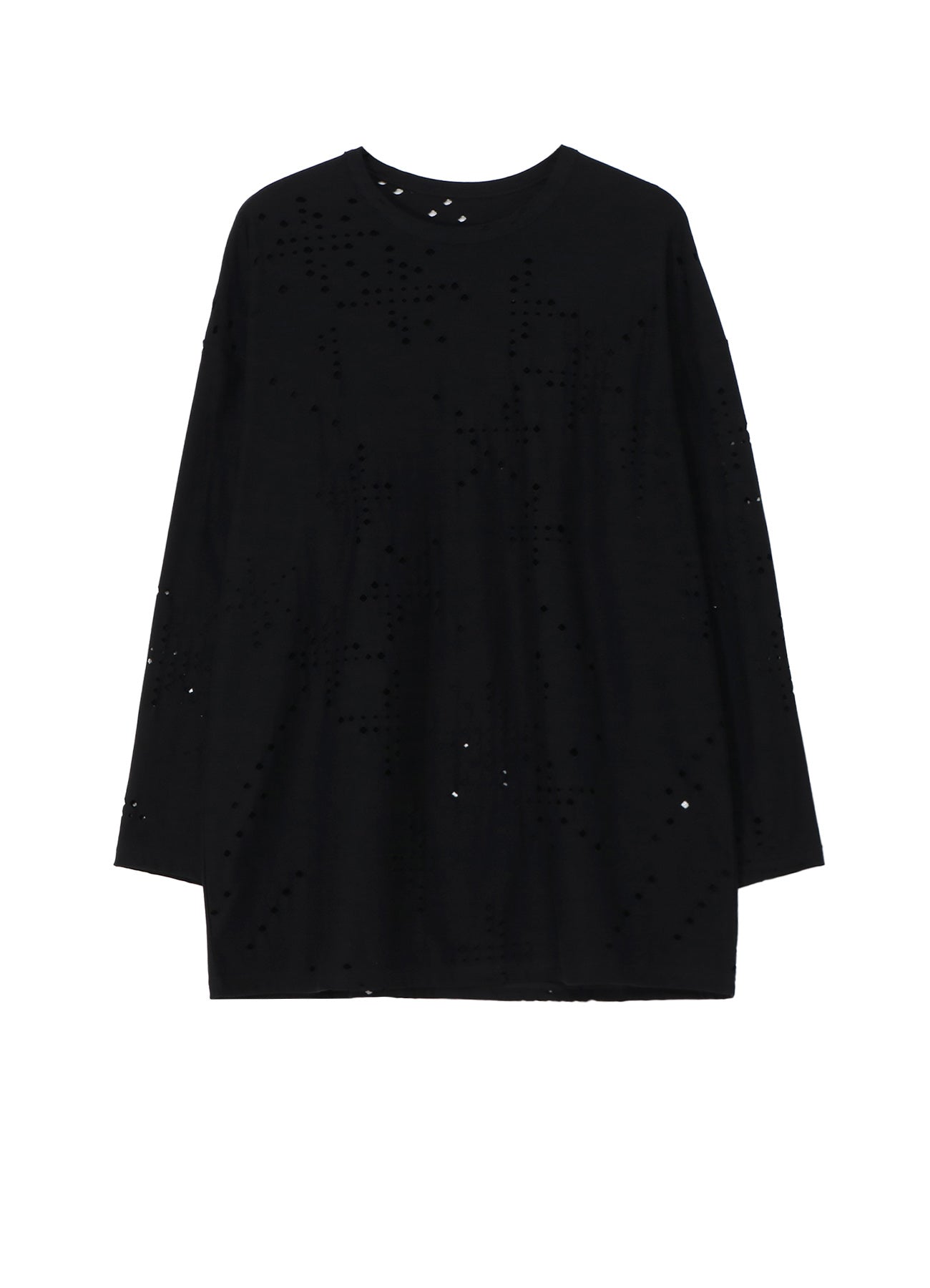 Soft Cotton Jersey Long Sleeve T-Shirt with Unique Hole Design - Oversized Fit for Women - Perfect for Casual Wear, Layering & Street Style Fashion
