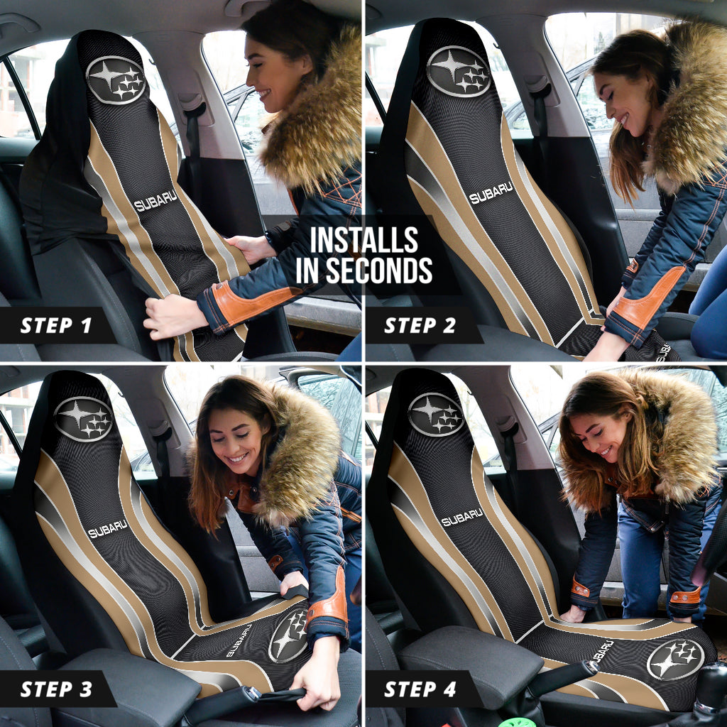 Premium Beige Subaru Car Seat Covers - Universal Fit for Most Subaru Models - Waterproof & Comfortable for Daily Commute, Road Trips & Outdoor Adventures