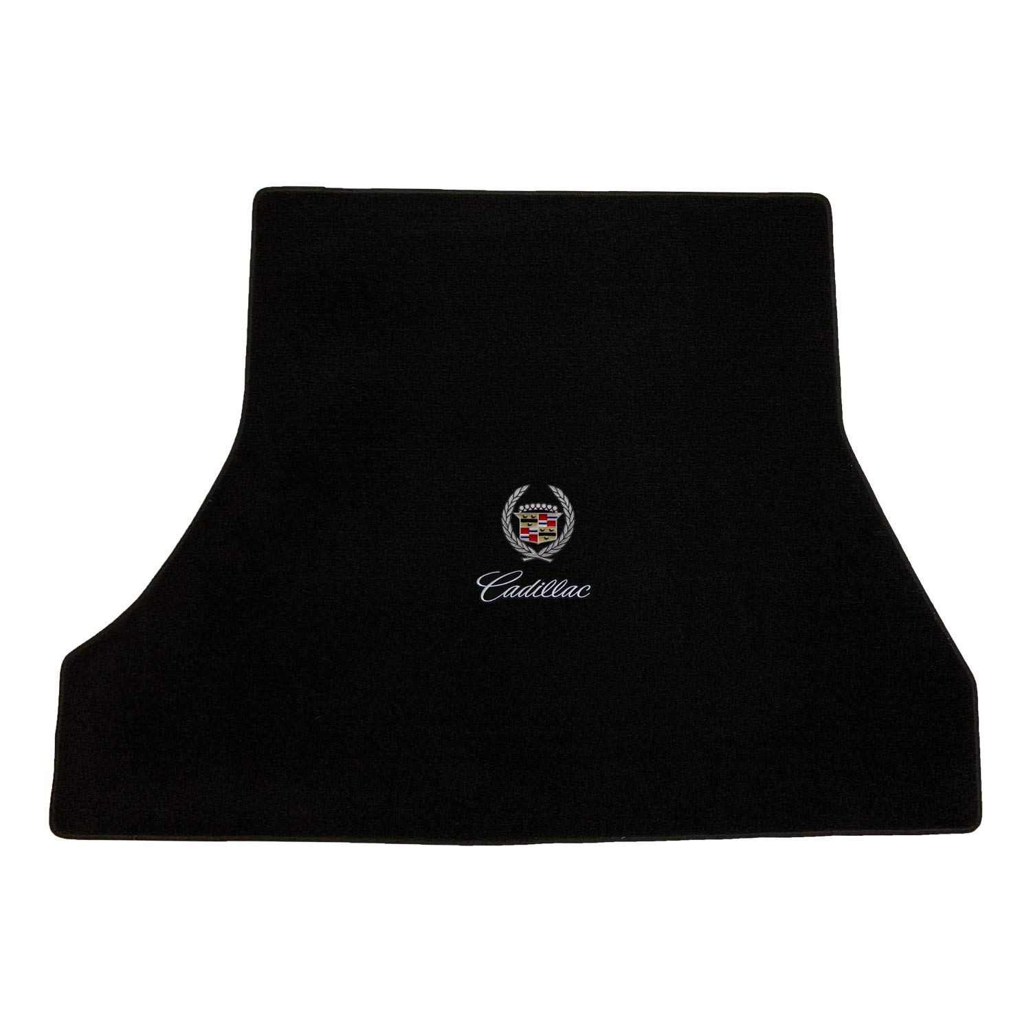 Premium Custom-Fit Carpeted Floor Mats for Cadillac Allante 1987-1993 - Black Luxury Car Floor Liners with Silver Wreath & Cadillac Script (Trunk) | All-Weather Protection & Enhanced Interior Style