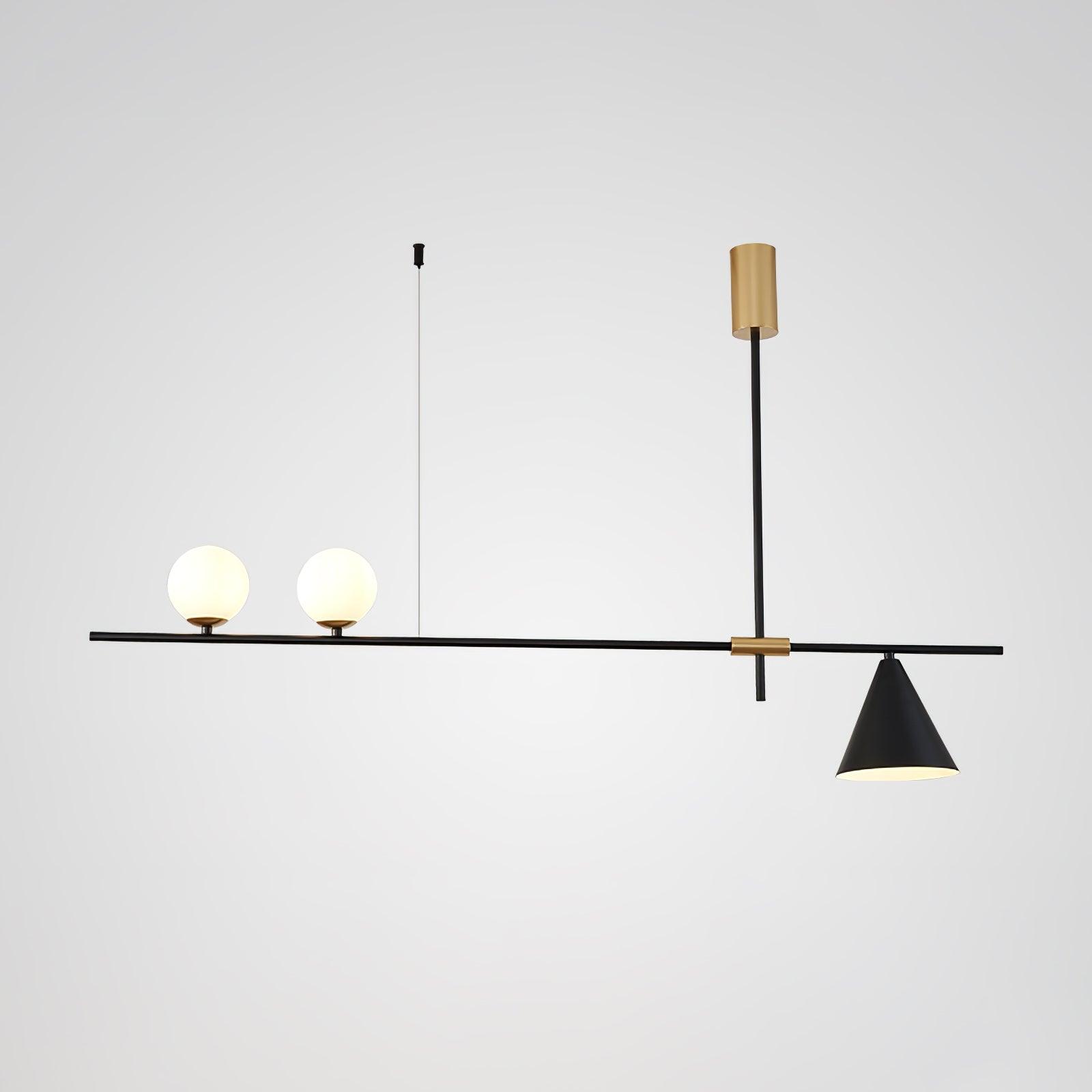 Eclipse Modern Linear Suspension Light - Sleek Minimalist LED Pendant Lighting for Kitchen Island, Dining Room & Living Room - Adjustable Hanging Fixture with Dimmable Warm White Light