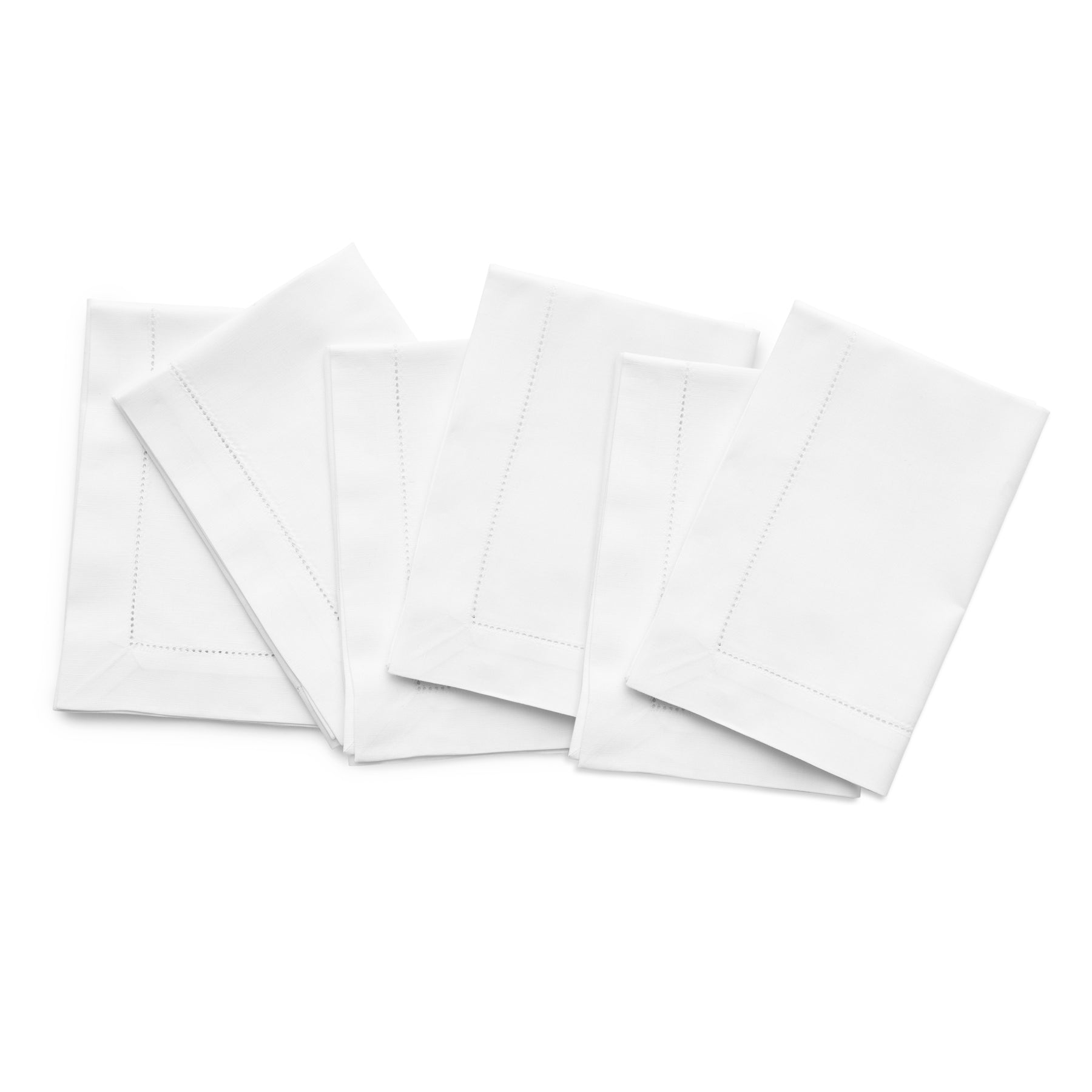 Premium Cotton Linen Hemstitch Napkins Set of 4 - Eco-Friendly Dinner Napkins for Formal Dining, Wedding, and Holiday Table Decor