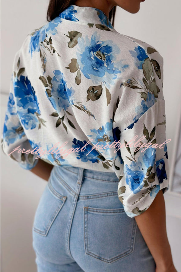 Stylish Floral Print Casual Shirt Top for Women - Summer Blouse with Comfortable Fit - Perfect for Office, Date Night & Weekend Outings