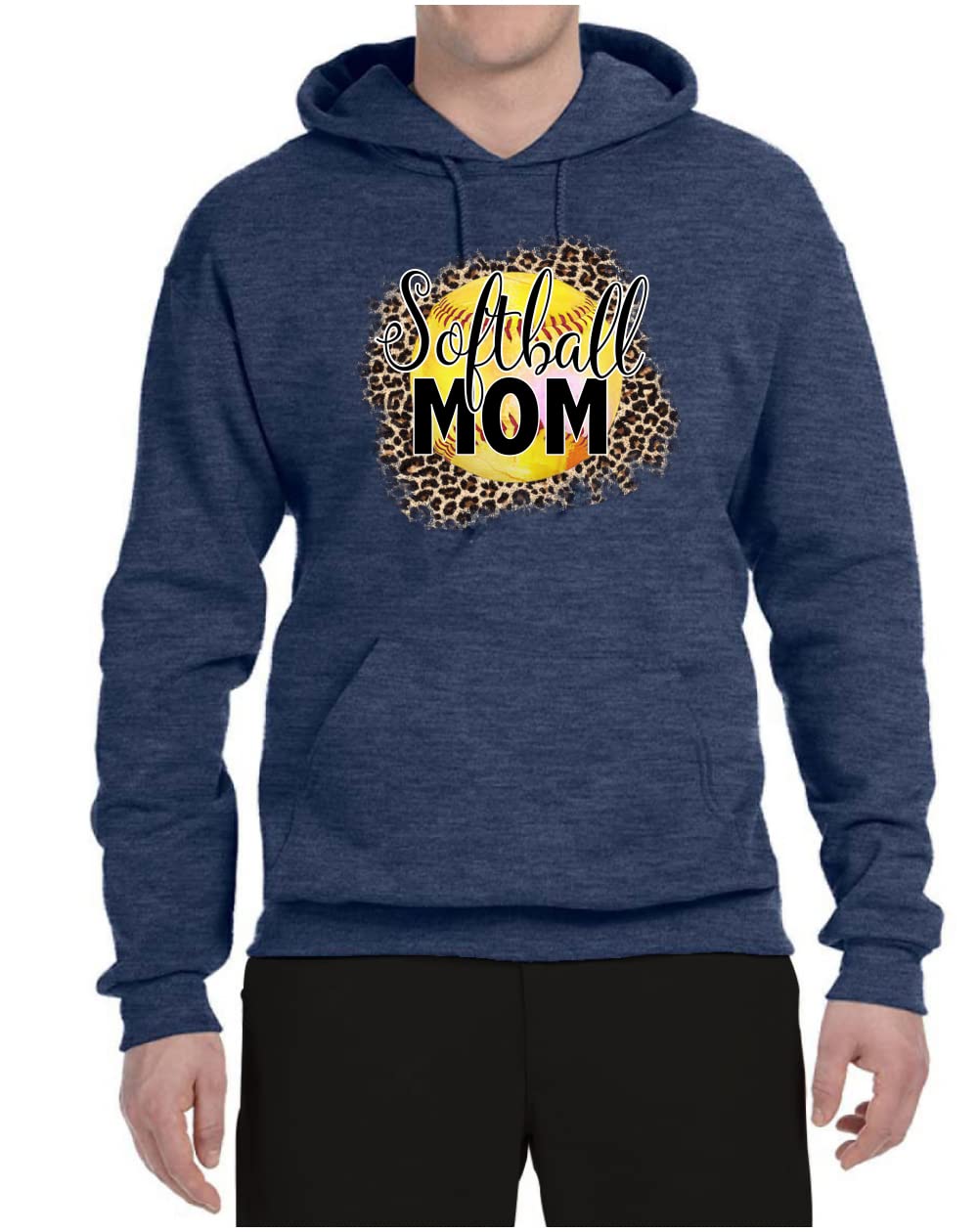 Wild Bobby Softball Mom Animal Print Graphic Hoodie - Unisex Sports Sweatshirt for Women & Girls - Perfect for Baseball Games, Team Spirit & Casual Wear