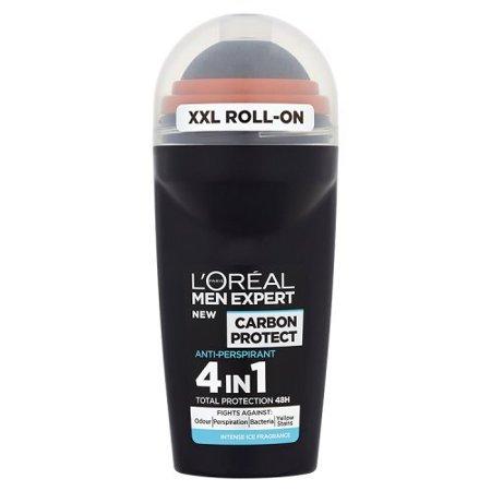 L'Oreal Paris Men Expert Carbon Protect 4-in-1 Total Protection Deodorant Roll-On for Men | Anti-Perspirant & Odor Control | All-Day Freshness for Workouts & Daily Use