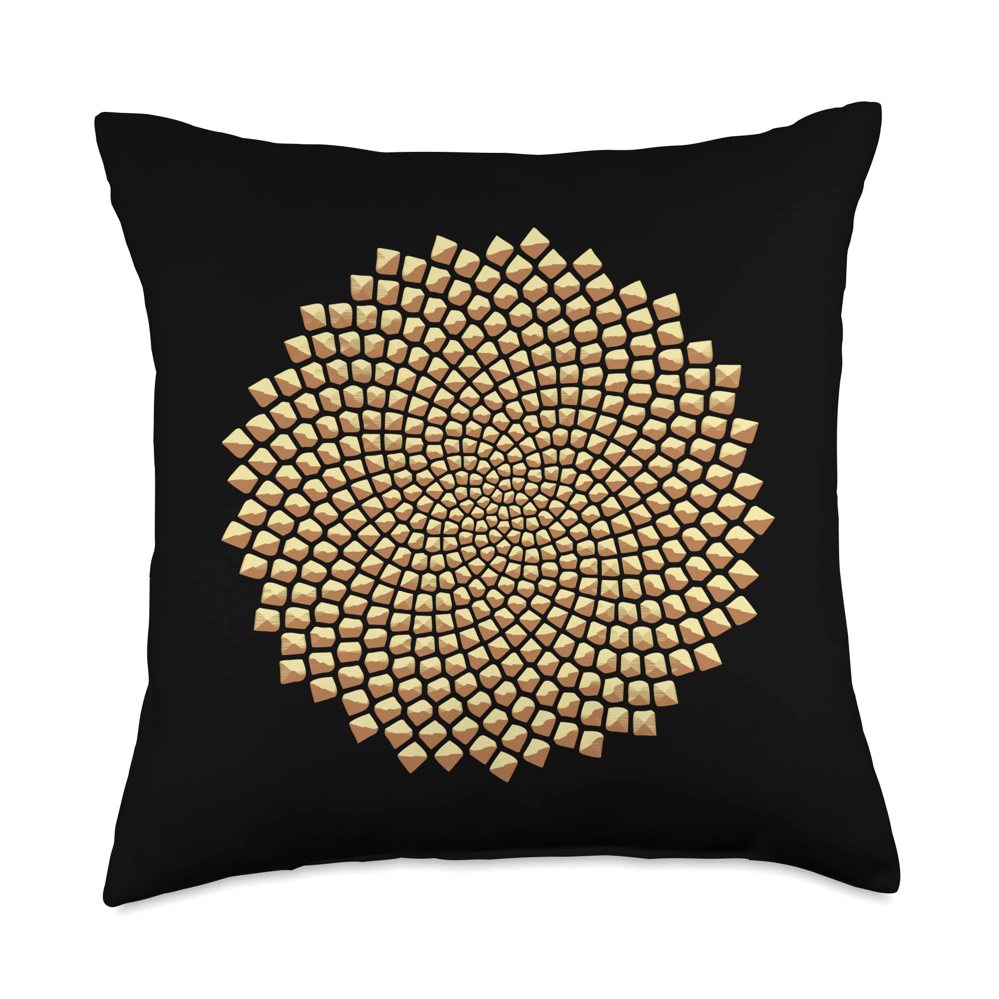 Golden Ratio Fibonacci Sunflower Seeds Mathematics Throw Pillow - 18x18 Inch Multicolor Decorative Cushion for Home Office & Dorm Decor