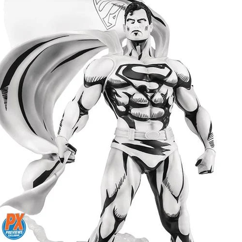 Superman Black and White Version 1:8 Scale Statue - SDCC 2024 Previews Exclusive Collectible Figure for Comic Fans & Home Decor