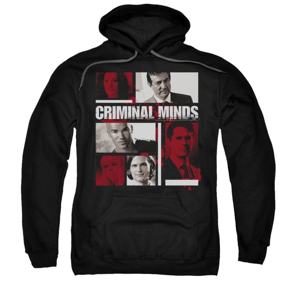 Criminal Minds Character Boxes Pullover Hoodie - XXL Size for Men & Women | Soft Cotton Hooded Sweatshirt for Casual Wear, TV Show Fans & Gifts