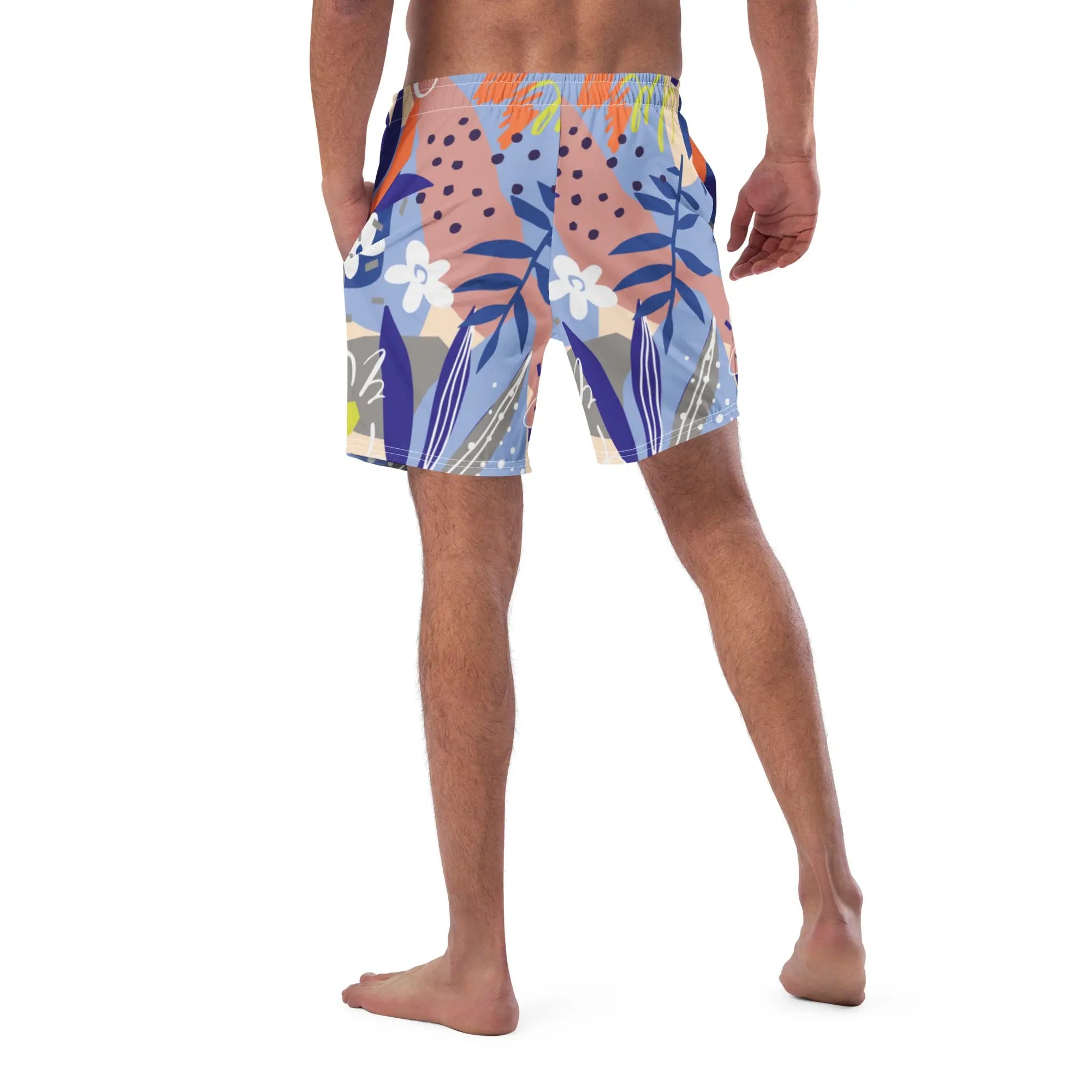 Men's Floral Swim Trunks - Quick Dry Beach Shorts for Swimming, Surfing & Summer Vacations