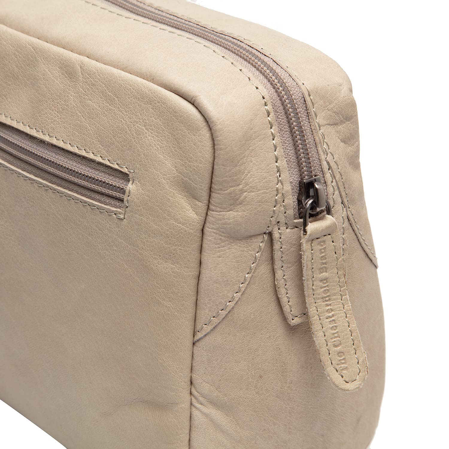 Premium Leather Toiletry Bag for Travel - Chesterfield MARINA Large Cosmetic Case for Men & Women | Durable & Stylish Off White Organizer | Perfect for Vacation, Gym, Business Trips & Daily Essentials