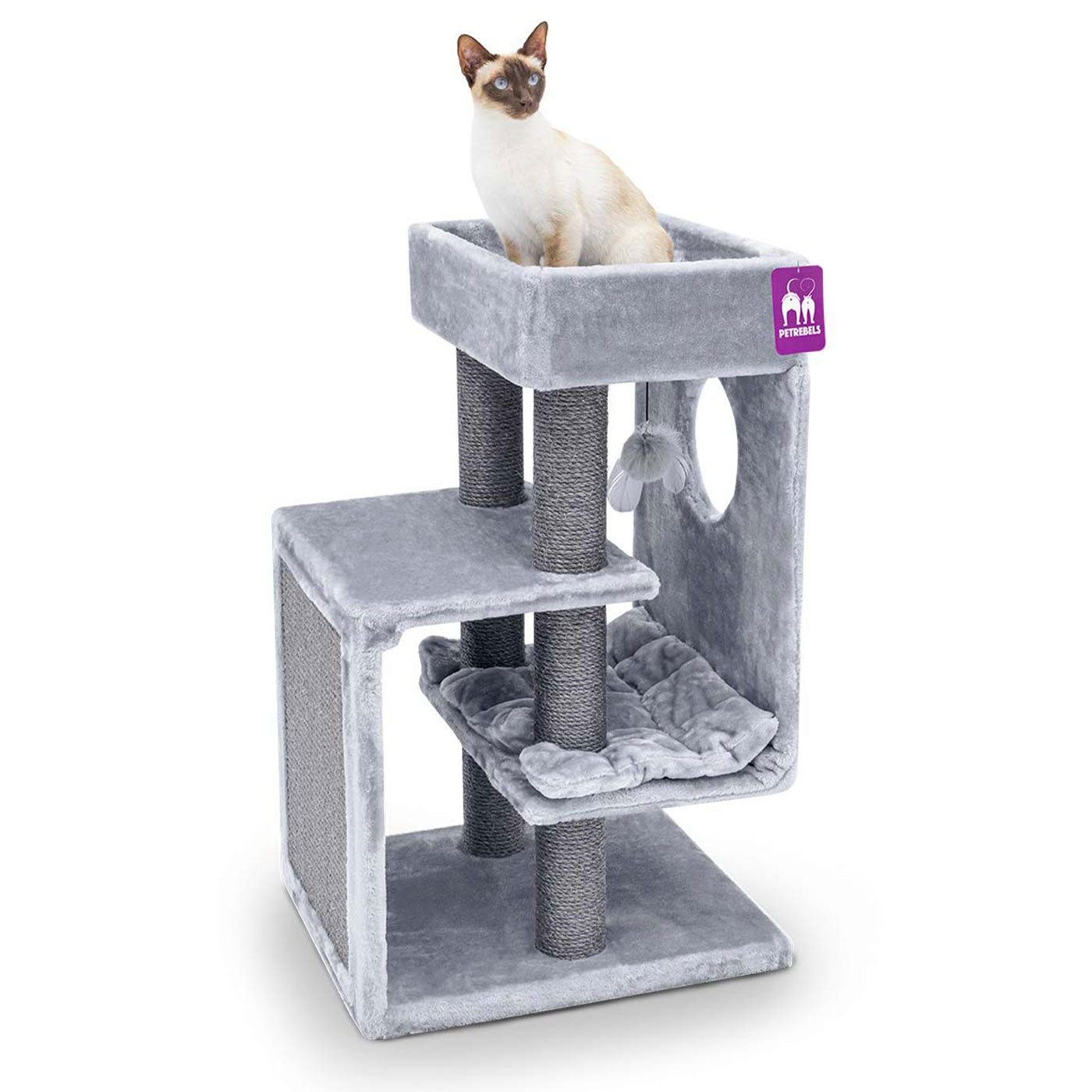 Premium 94cm Cat Tree for Large Cats - Kings & Queens Anastasia Cat Tower with Scratching Posts & Perches - Perfect for Indoor Play & Climbing for Your Feline Friend