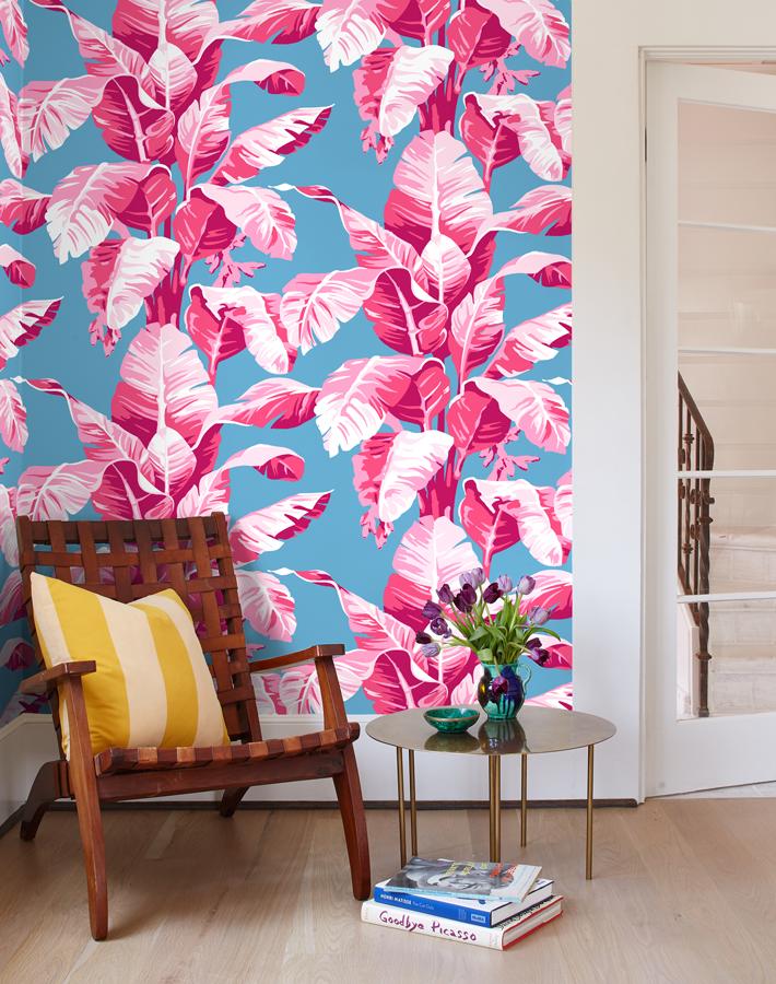 Nathan Turner Electric Palm Wallpaper - Tropical Botanical Print for Poolside, Bathroom & Coastal Home Decor
