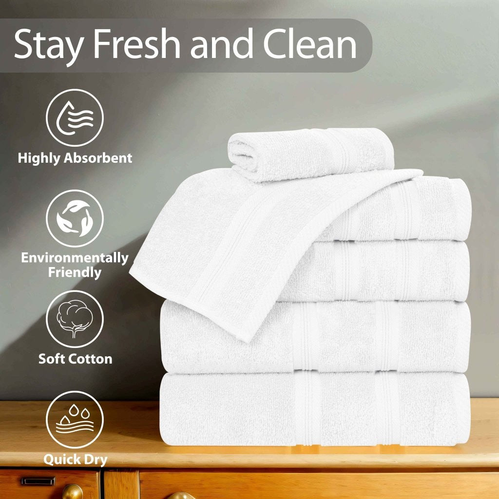 Premium Smart Dry Zero Twist Cotton 9-Piece Towel Set - Ultra Soft & Absorbent Bath Towels, Hand Towels & Washcloths for Spa, Bathroom & Luxury Home Use