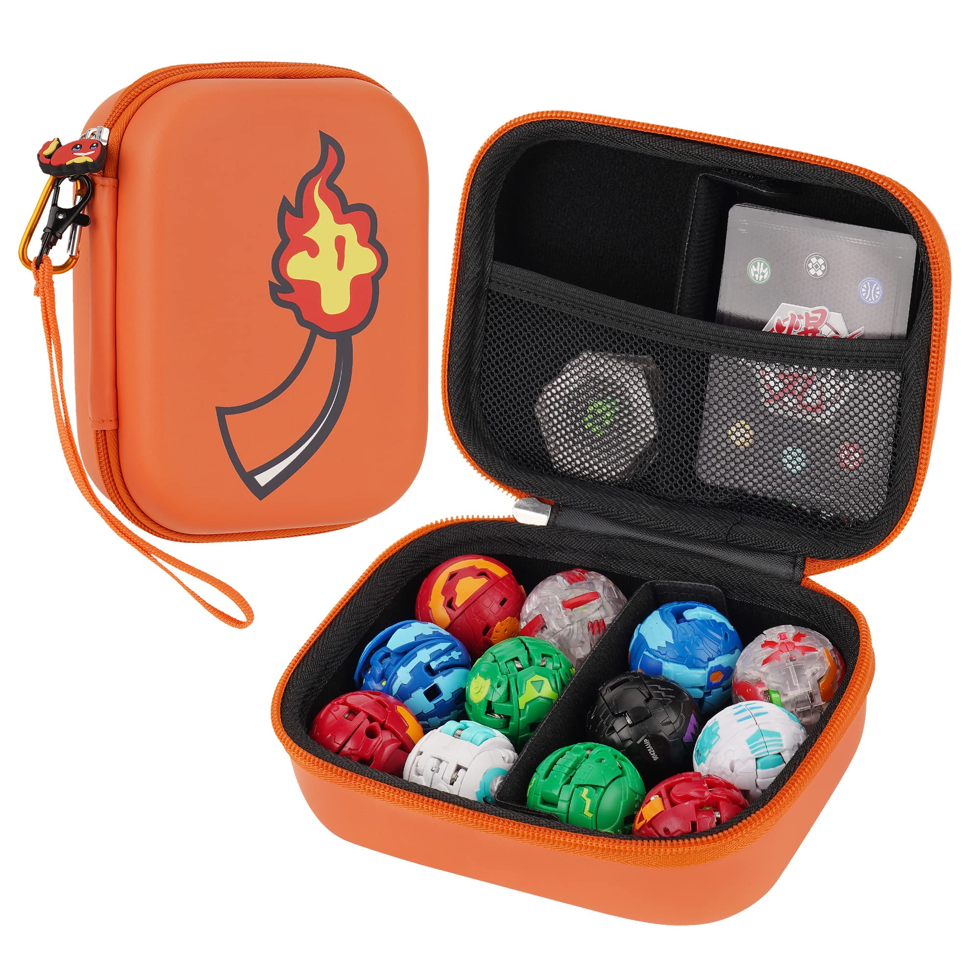 Bakugan Battle Planet Toy Organizer Case - Compatible with BakuCores, Armored Alliance & Geogan Rising - Storage Container Holder for Kids (Orange, 12-Pack) - Perfect for Playroom Organization & Travel Toy Storage