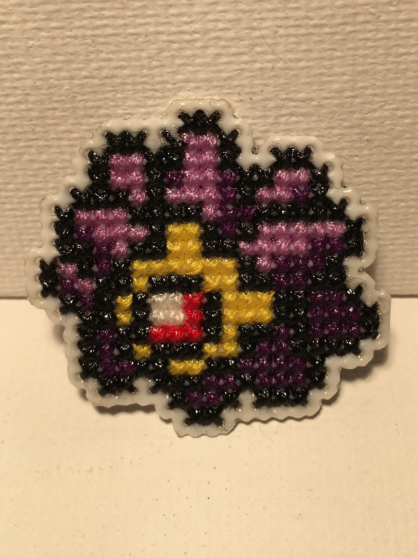Starmie Pokemon Cross Stitch Magnet - Handmade Embroidery Fridge Magnet for Fans, Collectors & Home Decor - Perfect for Gifts, Offices, Kitchens & Craft Rooms