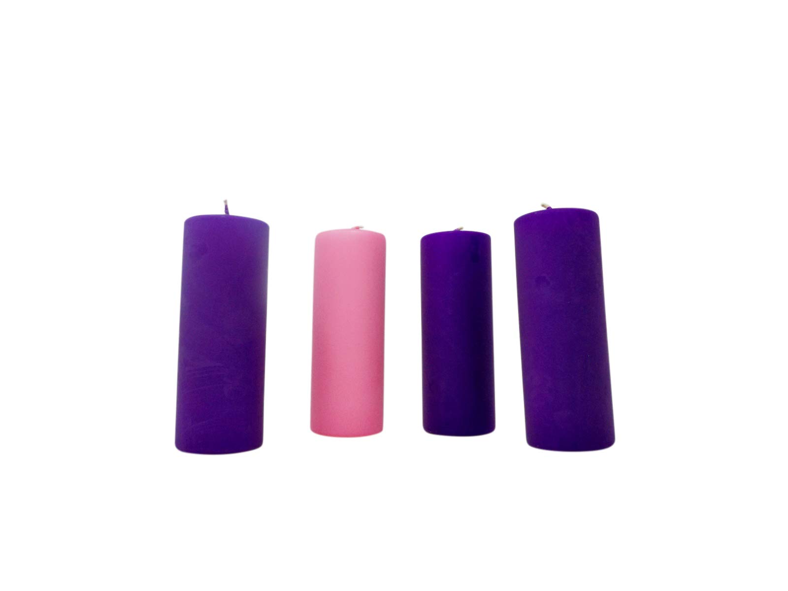Premium Stearine Christmas Pillar Advent Candles for Churches - 3 x 8 Inch Set of 4 - Perfect for Holiday Decorations, Religious Ceremonies & Festive Home Decor